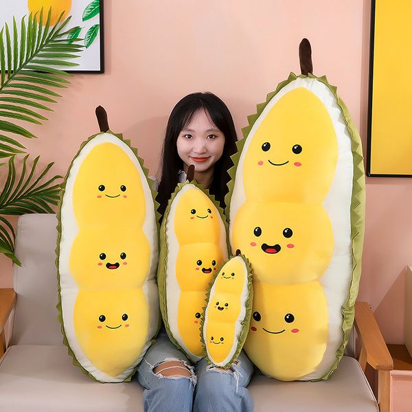 NUOVO DURIAN LONG PLUSH PLUSH giocattolo Durian Bean bambola per bambini Regalo all'ingrosso sulla bancarella del terreno