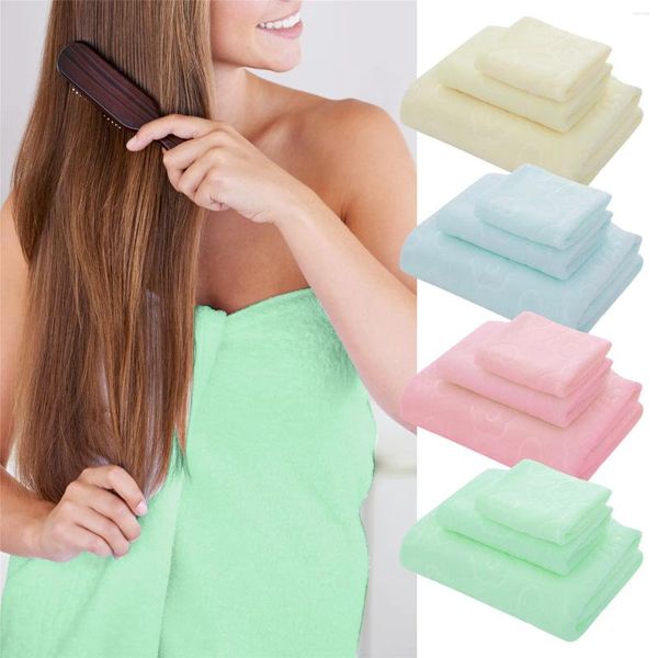 Asciugamano a 3 dimensioni set da bagno da bagno a mano a mano solido set di lusso giallo chiaro