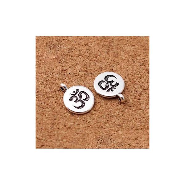 Ciondoli 100pcs/lotto tibetano sier round tag lotus // buddha 15mm fatti a mano pendenti in metallo gioielli fai -da -te che fanno accessori per la consegna drop dropi dhlsa