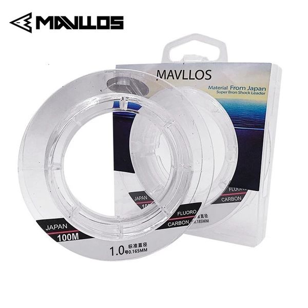 Linea di pesca a fluorocarbon a fluorocarbon a fluorocarburo Mavllos 50 m 100 m 100% Monofilamenti Linee di carpe Leader Fibra di carbonio giapponese 240407