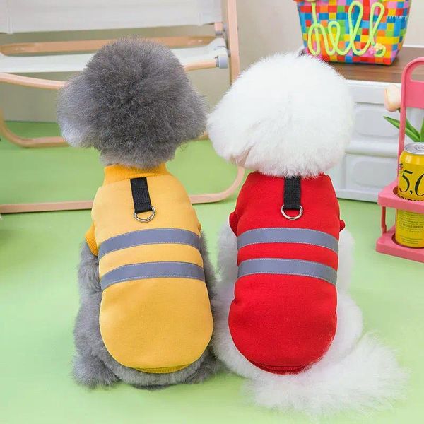 Vestuário para cães Roupas de lã reflexivo com capuz azul amarelo vermelho confortável e elegante para cães médios pequenos