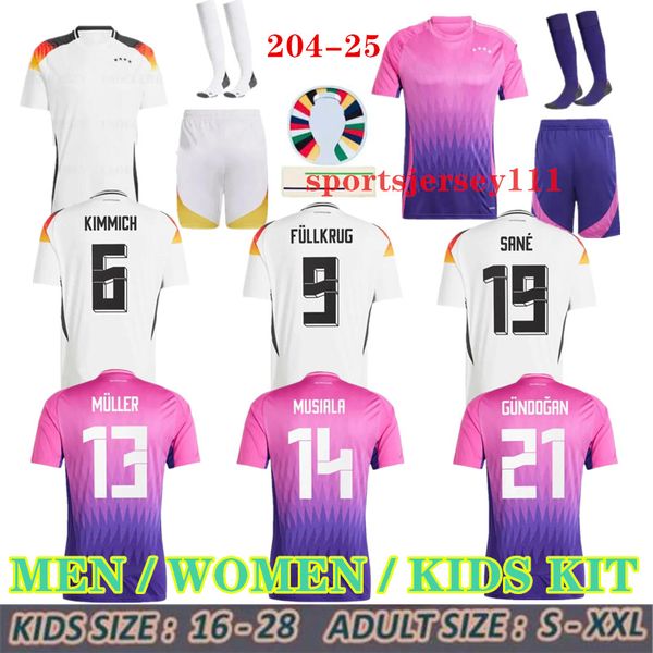 2024 Jerseys de futebol da Alemanha Conjunta 24 25 Copa da Europa Home Afaste Hummels Kroos Werner Reus Muller Gotze Men Women Kits Kit Player Fan Version Cirche Cirche Uniformes
