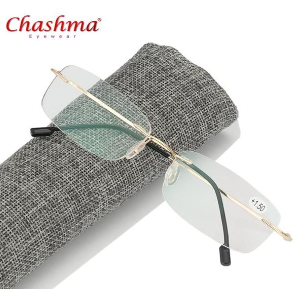 Super Light Dobing Memória flexível Titanium Rimless Reading Glasses Oculos de Grau10 15 20 25 30 35 Glassses7207671