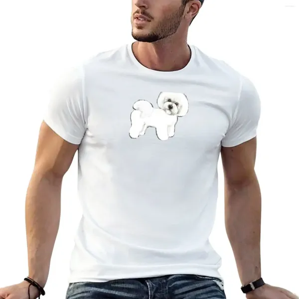 Polos masculinos bichon frise cães na camiseta lilás púrpura kawaii roupas funnys hippie lish preto camisetas homens