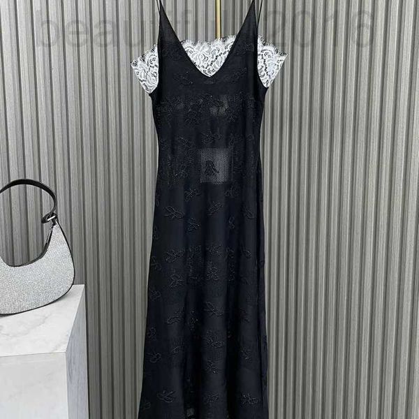 Designer di abiti casual di base Shenzhen Nanyou Huo ~ 24 Summer Nuovo Prodotto Xiaoxiangfeng Industria pesante Diamond Diamond Hollow Cintura sospesa Long Skirt i6y8