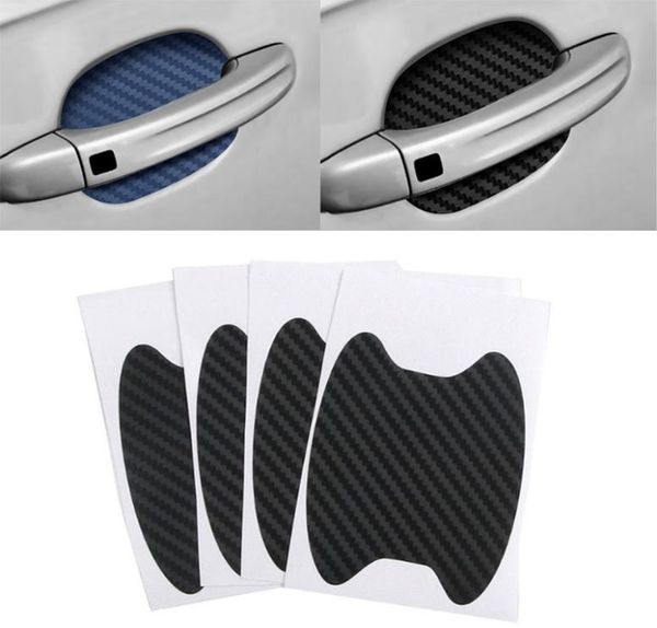 4pcsset Car Door Aufkleber Kohlefaser Kratzer resistent Cover Auto Griff Schutz Film Äußeres Styling Accessoires3897814