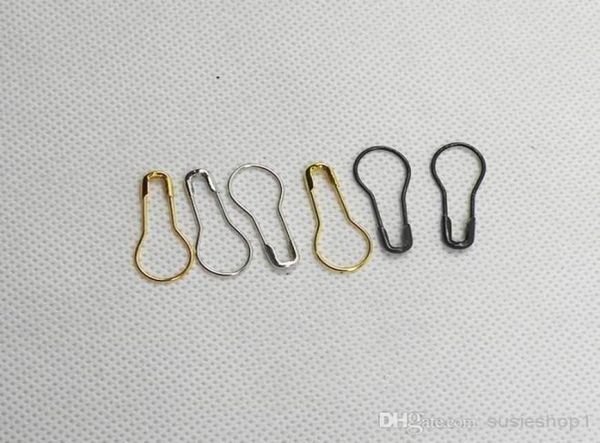 1000 PCs Bulbo Gourd Pearshaped Brass Safety Pins Black Silver Gold Bronze Color1335152