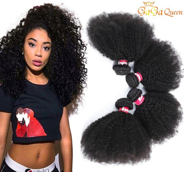 9A Brasiliane Afro Ricurve Afro Peli ricci Bundle Mink Extensioni di capelli umani virginici brasiliani Afro stravaganti in tende Gaga Queen Ha6441577