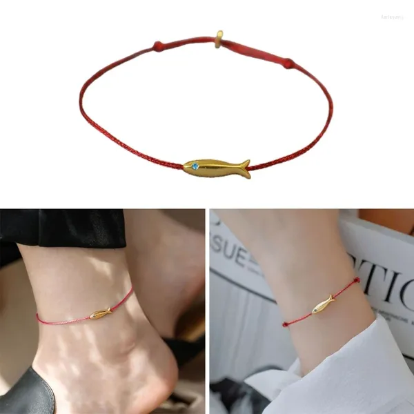 Bracelets de charme Lucky Peixe Lucky Little Hand Robed Red Thread Back-to School Day do dia da mãe-filho Pé-filho