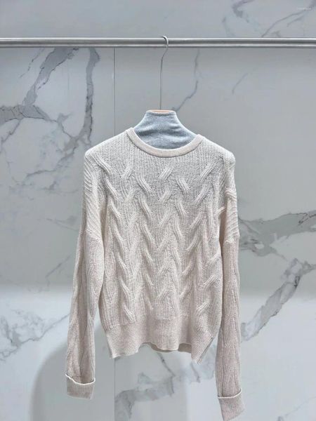 Maglioni femminili maglione in cashmere puro per le donne twist rotondo twido luminoso abbigliamento femmina di seta femmina autunno e inverno di alta qualità