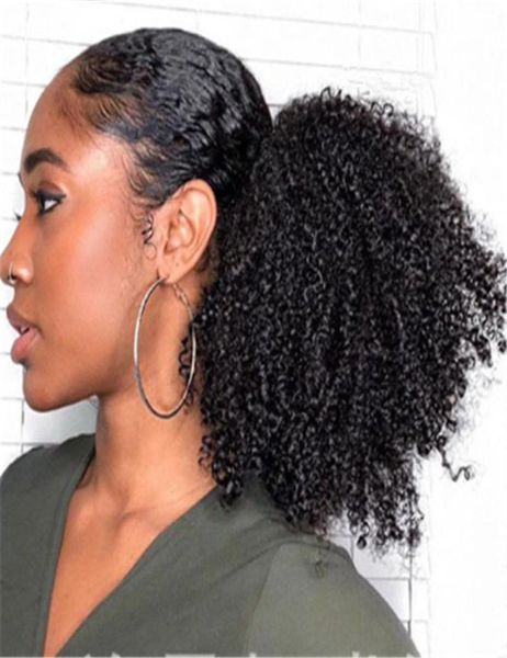 Afro Culry Ponytail Kinky Curly Buns Billiges Haar Chignon Haarstück Synthetischer Clip in Brötchen für schwarze Frauen2295050