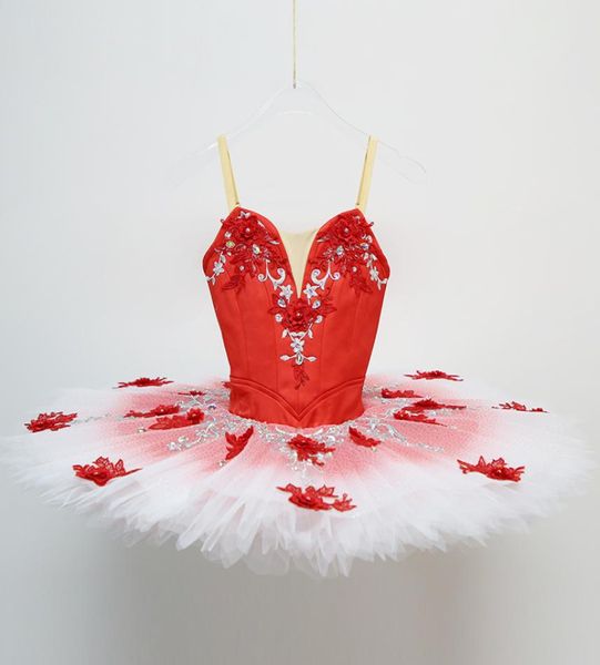 Neue Stil -Tanzkleidung für Kinder Schwarz Red Factory Wear Knie Klassische Fairy Kleider Ballett Kostüme auf Tutu Leotard White Red7252594