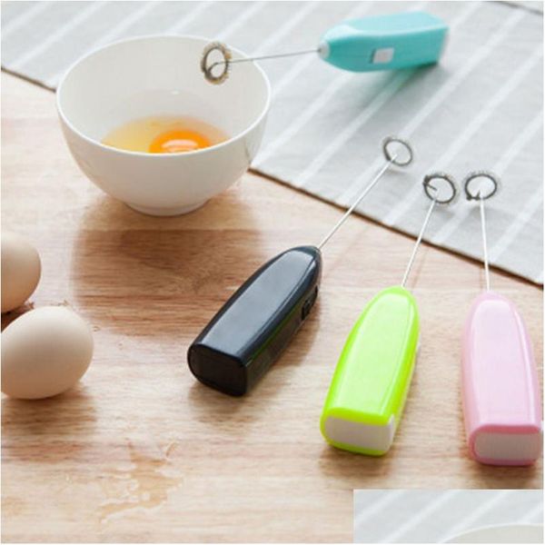 Ferramentas de ovo utensilos mini -alça elétrica Batedor de agitador de chá de leite de leite Frother Bykk Misturador de ovos rápido e eficiente para a cozinha Drop D Dhsyj
