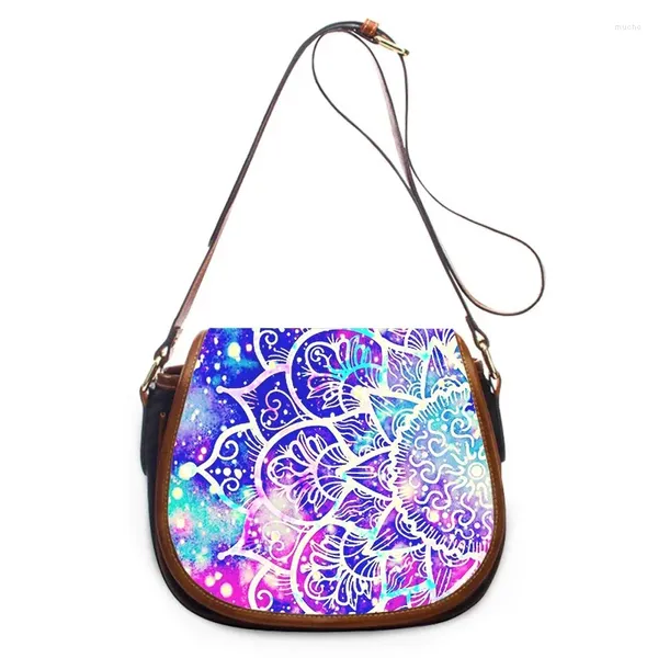 Umhängetaschen Mandala Blume Totem Kunst 3D Print Mody Women Crossbody Bag Handtaschen Reißverschluss