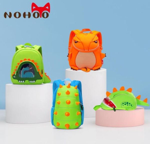 Mochila de dinossauro para crianças de NoHoo para crianças para meninos infantis Brinquedos de bookbag de dinossauros BACA BAGA DE PROMUTA AGUALMENTE DE CARATURAS MENINAS PRESCOOL LJ4706565