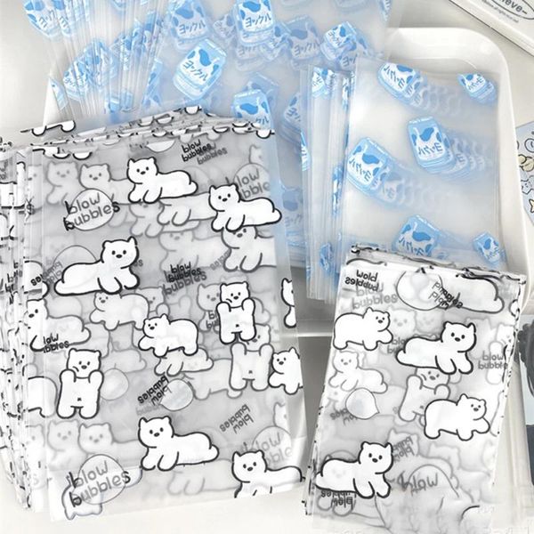 Aufbewahrungstaschen 50pcs Kunststoff transparent Punkt Süßigkeiten Keks Selbstklebend für Kekse Back Opp-Beutel-Beschützer Selbstversiegelung