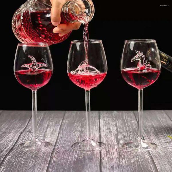 Copos de vinho 300 ml de vidro vermelho de vidro de vidro/estrela do mar/dolphin bar de cálice martini margaret festa de casamento champanhe