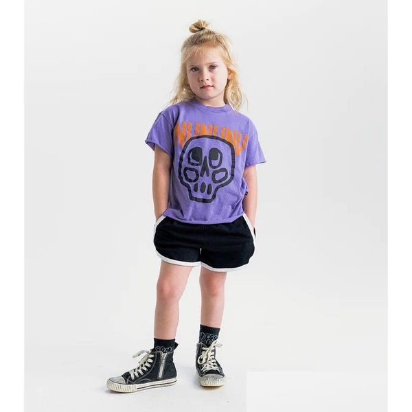 T-shirt Nu Style Children Skl Lettera stampata In Girls Cotton Short Manlee TEES Fashi