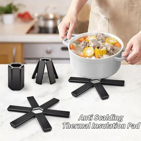 Tapetes de mesa de tapetes de panela dobrável Isolamento de calor de alta temperatura Placemat Placemat Bowl Home Bowl Anti-Scalding Pad Kitchen Tools