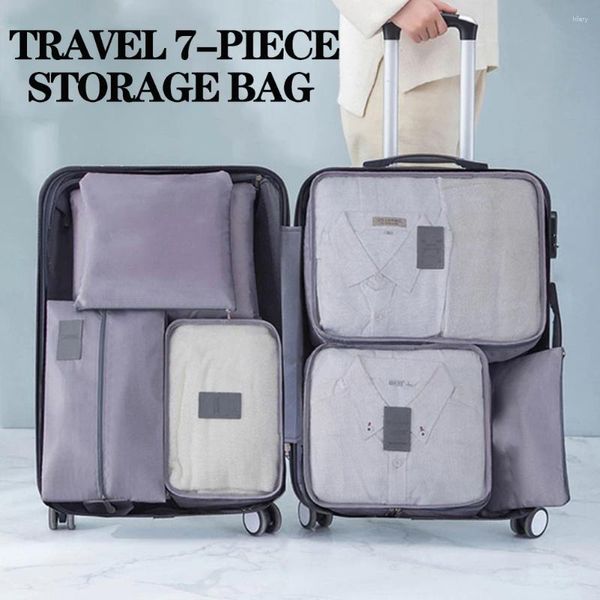 Bolsas de armazenamento 7pcs viagens portáteis malas essenciais de malas