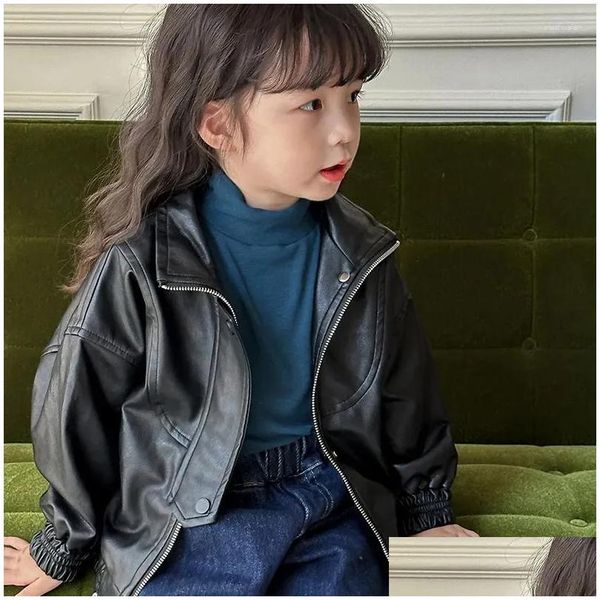 Jackets Ly Move 2024 Baby Girls Coats Autumn Winter Faux Fur Zipper Solid Kids Jacket Coat Boys Outer;