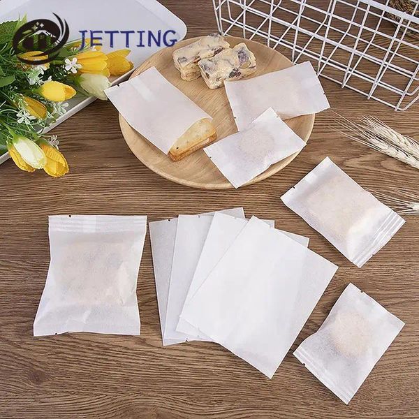 Enrocamento de presente 100pcs espessado algodão branco bolsas de armazenamento de chá de doces para bolo de chá de bebê de aniversário Nougat Baking DIY embalagem