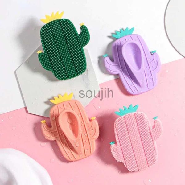 Bath Tools Acessórios 1pcs Cacos de massagem de silicone de cacto fofo Bath Bath Pincel Face Scrub Tools Tools Brovencing Body Bely Bath Bath Screwber 240413