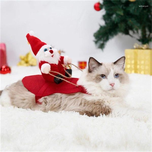 Köpek Giyim Noel Pet Kedi Giysileri Noel Baba Binicilik Geyik Noel Ceket Ceket Köpek Kostümleri Küçük Büyük Kıyafet Aksesuarları