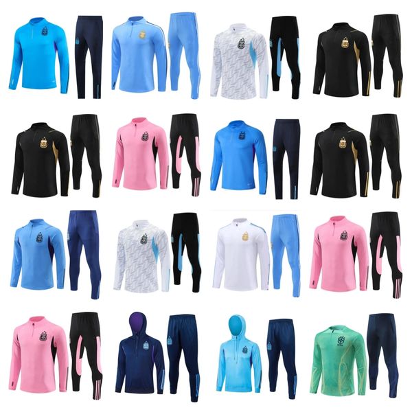 22 23 24 3star Argentinien Trainingsanzug Fußballtrikot Messey Training Anzug Fußball Hemd Maradona di Maria Männer Kinder Kit Trailsuit Sets Uniformen