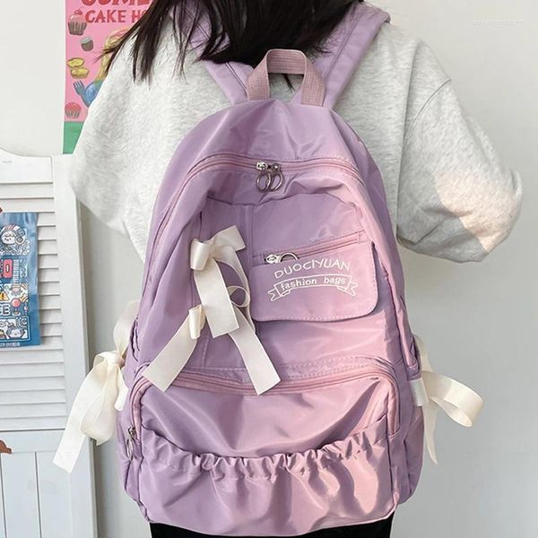 Backpack japonês kawaii backpacks da escola de arco fofo para adolescentes garotas Mulheres Bag Harajuku Y2K Laptop Kids Schoolbag Book