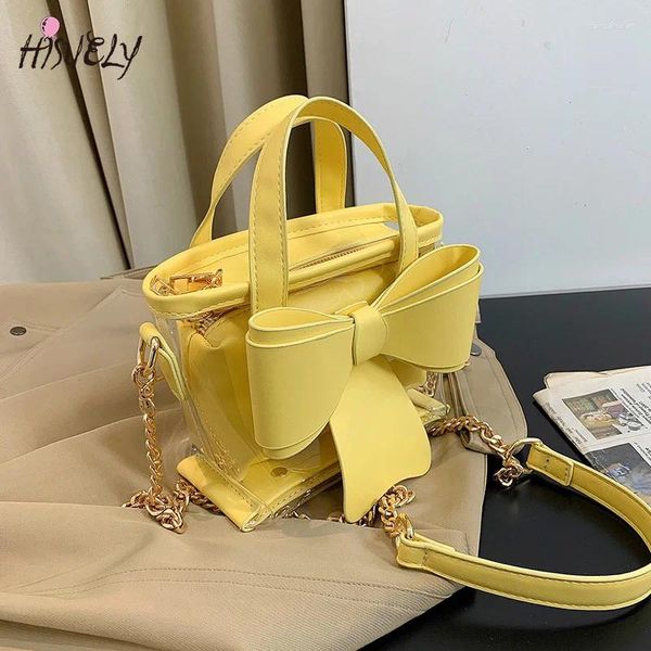 Omuz çantaları mini şeffaf çanta yaz anne ve çocuk moda ağı kırmızı zincirli messenger taşınabilir kova