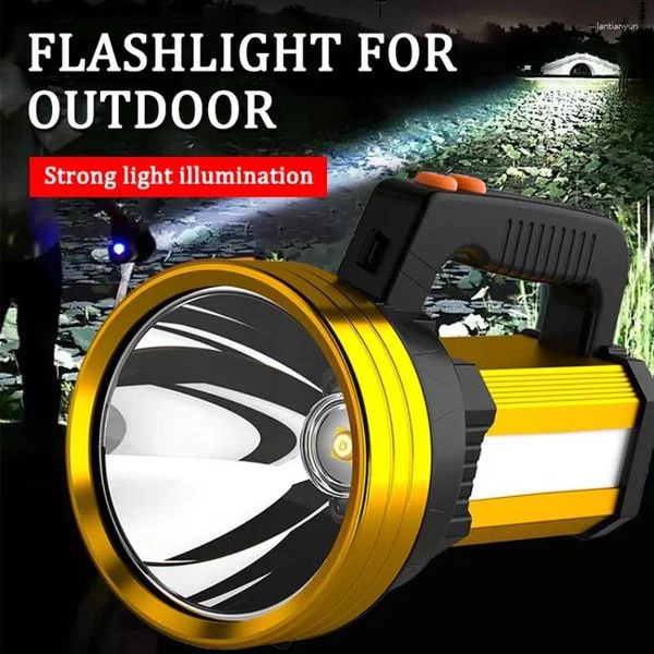 Dink upiciti potenti Searchlight Campeggio Campeggio ricaricabile Portable Spotlights Long Lantern Outdoor 1/2PC Range impermeabile