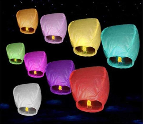 NUOVA 103050PCSlot Sky Paper di carta cinese fai -da -te Flying Lanterns Lampade a candela di Natale Decorazione per feste di compleanno di Natale H10209753255