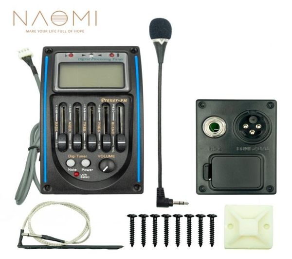 Naomi 5 Band Acustic Guitar EQ Preamp Prenerpm 5band EQ Equalizer Pickup Tuner LCD W MicroPhone2109208