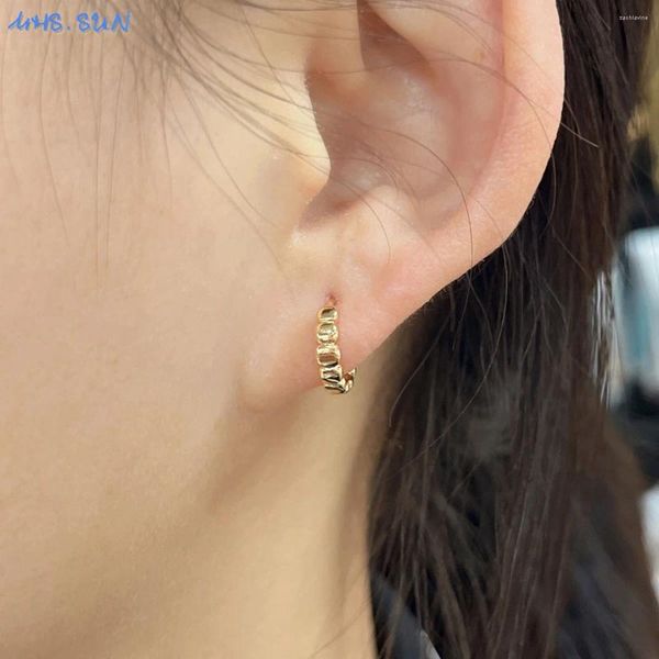Orecchini a cerchio Sunsll Classic Orecchie placcata in oro vuoto Round Tre dimensioni per femmina Girl Chunky Minimalist Piercing Ear Regalo