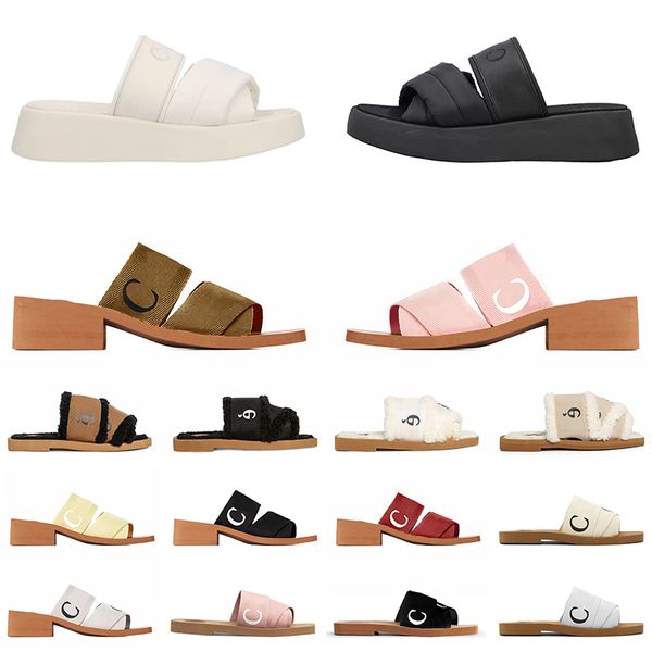 2024 Sandálias de designer de mula mulheres cunha barblela linhagem slides Sapatos sapatos brancos preto rosa mila bege chinelos de moda moda de praia sliders de sandale