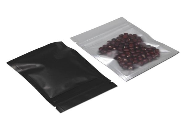 100pcslot Reißverschluss Plastiktüten für Lebensmittel Kaffeepulververpackung Mylar Aluminiumfolie vorne klarer Reißverbrauch wiederverwendbares Probenbeutel 29076480