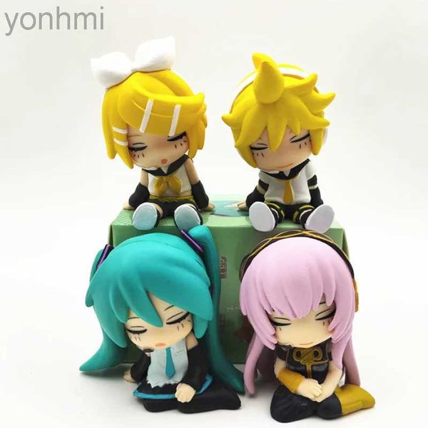 Anime mangá 1pcs estilo aleatório 5cm anime hatsune miku luka kagamine rin len kawaii sono figura modelo pvc brinquedos de boneca colecionar presentes de ornamentos 240413