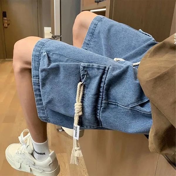 2024 Sommer Thin Workwear Denim Shorts Korean Street American Männer Hochwertige Geschäftsreisen lose Unterwäsche in Folge 240408