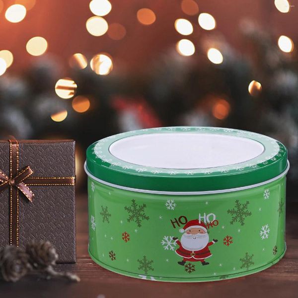 Depolama Şişeleri Noel Şeker Kavanoz Hediye Kartı Kutuları Xmas Cajas para regalos de tinplate