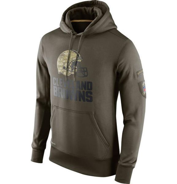 Толстовка Browns Olive Salute для обслуживания KO Performance American Football Hoodie4054677