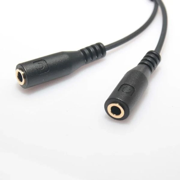 2024 y divisor de 3,5 mm de áudio estéreo 1 masculino a 2 cabo fêmea para fone de ouvido Microfone mp3 MP4 Adaptador de plugue Um ponto Two Jack 20cm y Splitter