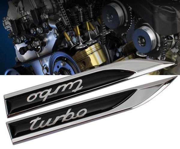 2 pezzi Turbo Motors Blade Decal Landmark 3D Logo Emblemi BASCIATO AUTO METATO AUTO 8195870