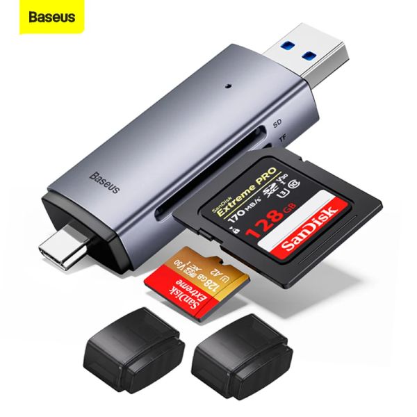 Hubs Baseus Card Reader USB 3.0 Tipo C para Micro SD TF Card Reader para PC Tablets Towle