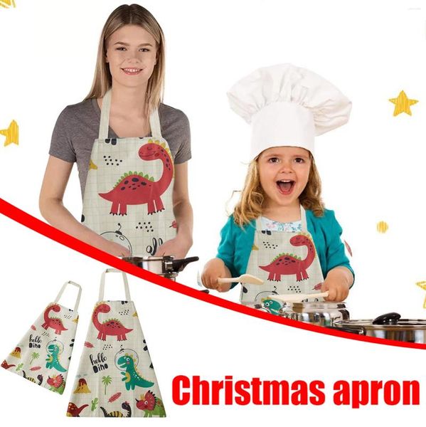 Tavolo tavolino figli genitori la cucina di famiglia stampa natalizia grembiuli 2pc cowboys grembiule cucina