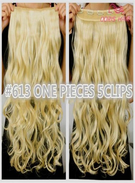 1pcs clipe na extensão do cabelo Mulheres cabelos 30 coloridas One Piece 2pack para Extensão de Cabelo Ondulado Longo de Cabeça 14658286807859