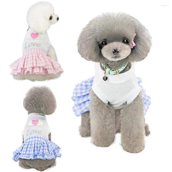 Dog Abbigliamento per animali domestici Spring ed estate amore per il cuore della gonna costumi abiti da costumi