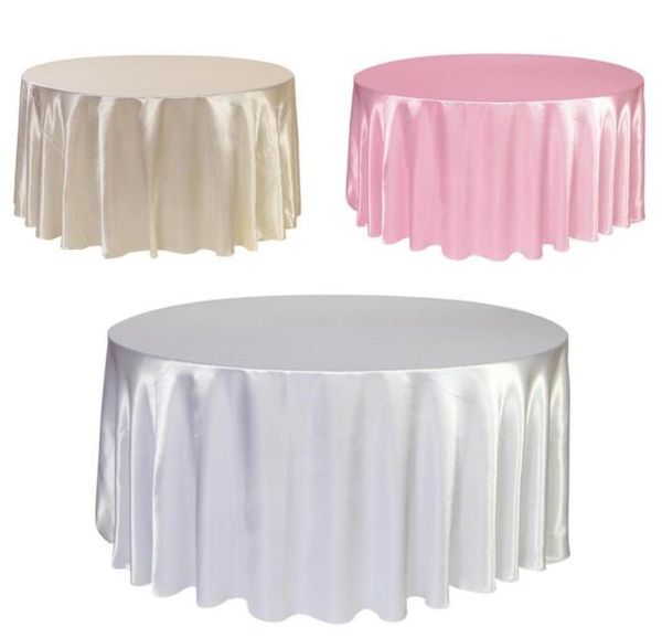 Panno da tavolo 1pcs Tovaglia satinata 5703903990039039120039039 Bianco bianco nero colore solido per matrimonio festa di compleanno6986619