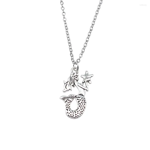 Anhänger Halsketten 1PCS Hand Holding Star Meerjungfrau Charms Halskette Schmuck Geschenkkette Länge 43 5 cm