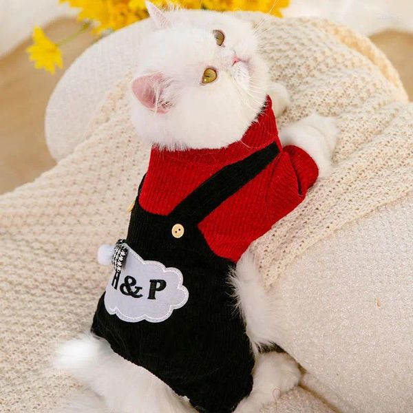 Köpek kıyafetleri dört ayaklı evcil hayvan sıcak sonbahar ve kış şeker bulut tulumları ince küçük kedi anti-lose sweater köpek kıyafetleri kostüm